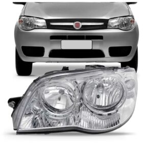 Farol Palio 04 05 06 07 08 09 10 11 12 2013 Cromado 1ª Linha - Esquerdo/motorista