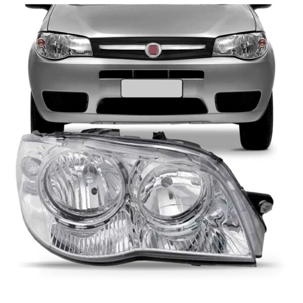 Farol Palio 04 05 06 07 08 09 10 11 12 2013 Cromado 1ª Linha Direito/passageiro