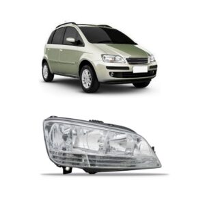 Farol Idea 2005 2006 07 08 09 10 Foco Duplo Cromado 1ª Linha Direito/passageiro