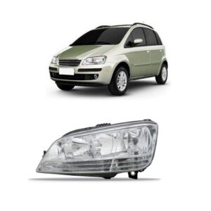Farol Idea 2005 2006 07 08 09 10 Foco Duplo Cromado 1ª Linha - Esquerdo/motorista