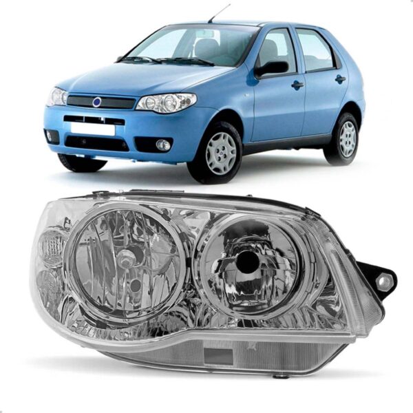 Farol Palio 2004 05 06 07 08 09 10 11 12 2013 Cromado Lado Direito