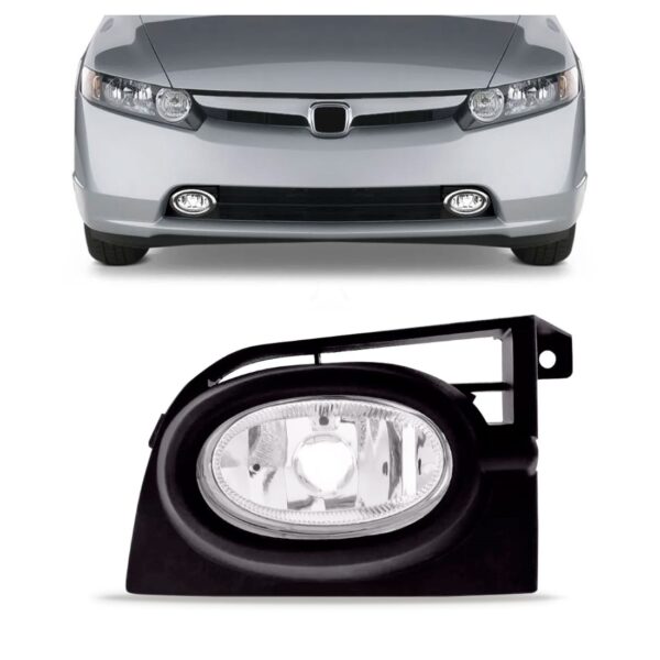 Farol Milha Auxiliar Civic Exs 06 07 08 Com Moldura 1ª Linha Direita