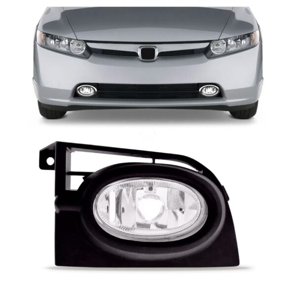Farol Milha Auxiliar Civic Exs 06 07 08 Com Moldura 1ª Linha - - Esquerda