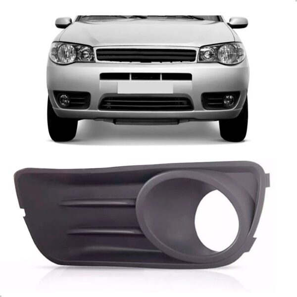 Moldura Milha Palio 2009 2010 2011 2012 Com Furo Cinza Lado Esquerdo