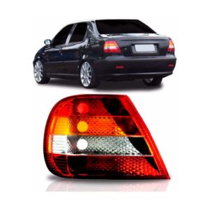 Lanterna Traseira Siena 01 A 03 Tricolor Carcaça Vermelha Lado Esquerdo