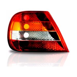 Lanterna Traseira Siena 01 A 03 Tricolor Carcaça Vermelha Lado Esquerdo