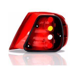 Lanterna Traseira Siena 01 A 03 Tricolor Carcaça Vermelha Lado Esquerdo
