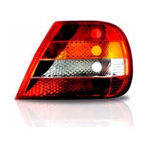 Lanterna Traseira Siena 01 A 03 Tricolor Carcaça Vermelha Lado Direito