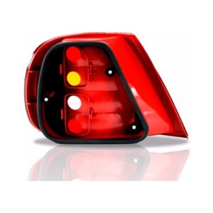 Lanterna Traseira Siena 01 A 03 Tricolor Carcaça Vermelha Lado Direito