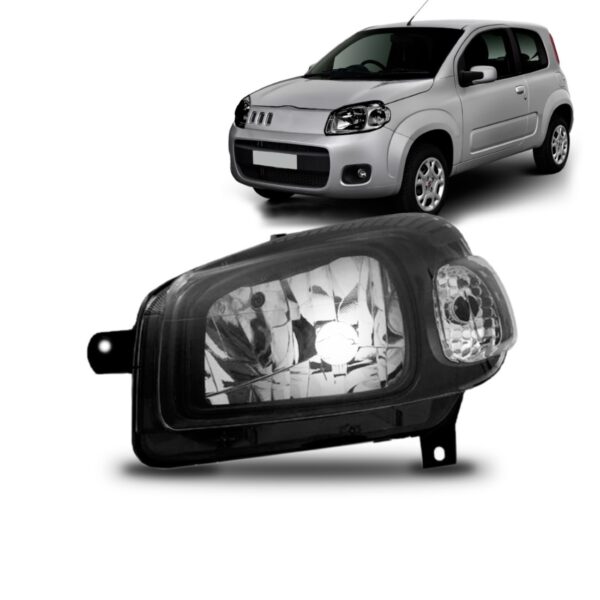 Farol Uno Vivace 11 12 13 14 Mascara Negra Black R 1ª Linha - Esquerdo/motorista