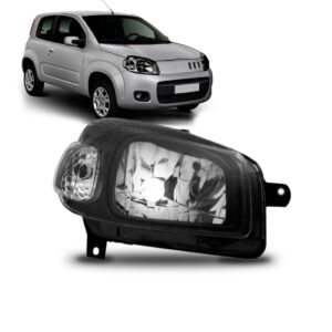 Farol Uno Vivace 11 12 13 14 Mascara Negra Black R 1ª Linha - Direito/passageiro