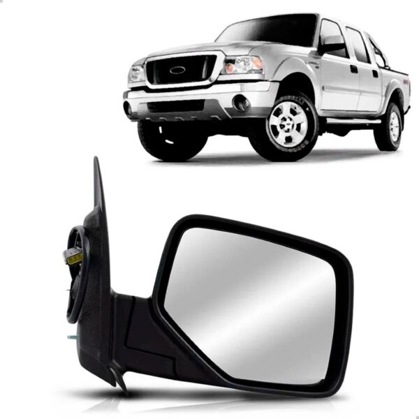 Retrovisor Ranger 2005 A 2009 Eletrico Capa Cromada Lado Direito