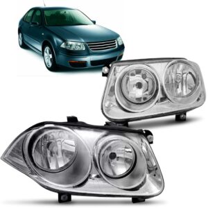 Farol Volkswagen Bora 2008 2009 2010 Manual Cromado 1ª Linha - Esquerdo/motorista