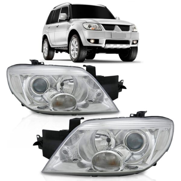 Farol Mitsubishi Airtrek 04 Á 08 Pajero Tr4 10 Á 14 1ª Linha - Esquerdo/motorista