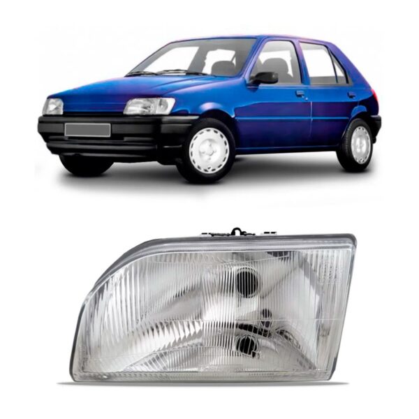 Farol Ford Fiesta 1994 1995 1996 Cromado 1ª Linha - Esquerdo/motorista