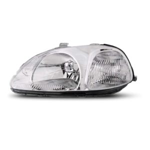 Farol Civic Sedan 1996 1997 1998 Manual Cromado Foco Simples Lado Esquerdo
