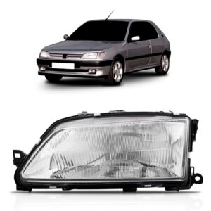 Farol Peugeot 306 93 1994 95 96 97 Mascara Cromada 1ª Linha - Esquerdo/motorista