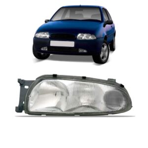 Farol Para Ford Fiesta 98 99 Cromado Pisca Cristal 1ª Linha Esquerdo/motorista