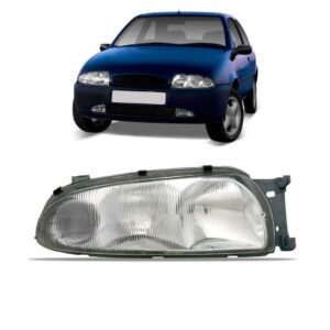 Farol Para Ford Fiesta 98 99 Cromado Pisca Cristal 1ª Linha Direito/passageiro
