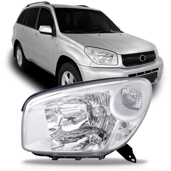 Farol Para Toyota Rav4 2004 2005 06 Cromado Toyota 1ª Linha Esquerdo/motorista