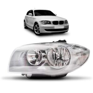 Farol Dianteiro Para Bmw 118i 06 A 11 Mascara Prata 1ª Linha Esquerdo/motorista