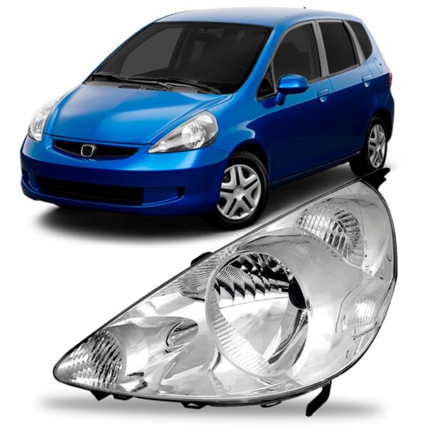 Farol Para Fit 04 05 2006 07 08 Cromado Cor Cristal 1ª Linha - Esquerdo/motorista