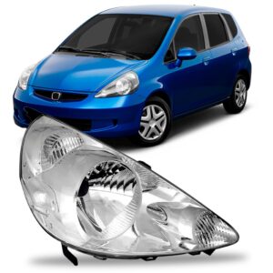 Farol Para Fit 04 05 2006 07 08 Cromado Cor Cristal 1ª Linha - Direito/passageiro