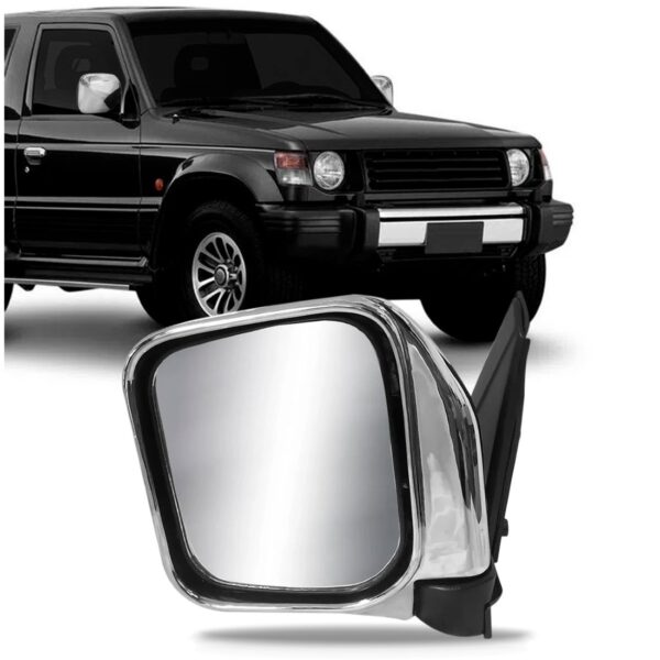 Retrovisor Pajero 1993 1994 1995 1996 1997 Fixo Cromado Lado Esquerdo