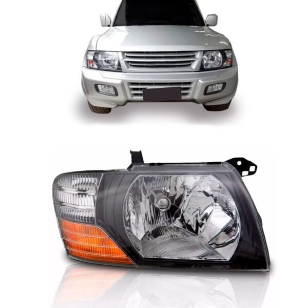 Farol Pajero Full 2001 A 2002 Mascara Negra 1ª Linha - Direito/passageiro