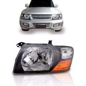 Farol Pajero Full 2001 A 2002 Mascara Negra 1ª Linha - Esquerdo/motorista