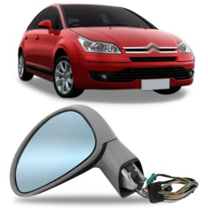 Retrovisor C4 2008 09 10 11 2012 Elétrico C Seta Lente Azul Lado Esquerdo