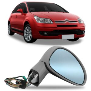 Retrovisor C4 2008 09 10 11 2012 Elétrico C Seta Lente Azul Lado Direito