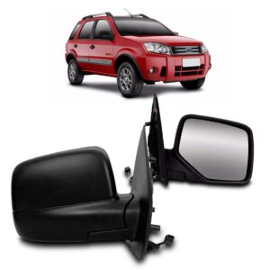 Retrovisor Ecosport 2003 A 2009 Eletrico Preto Texturizado Lado Direito