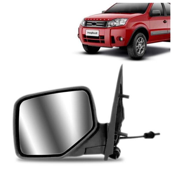 Retrovisor Ecosport 2003 04 05 06 07 08 09 C/ Controle Preto Lado Esquerdo