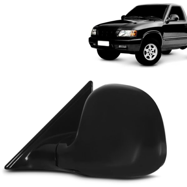 Retrovisor S10 1995 1996 97 98 1999 2000 Eletrico Preto Liso Lado Esquerdo