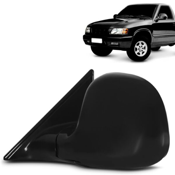 Retrovisor S10 1995 1996 1997 1998 1999 2000 Fixo Preto Liso Lado Esquerdo
