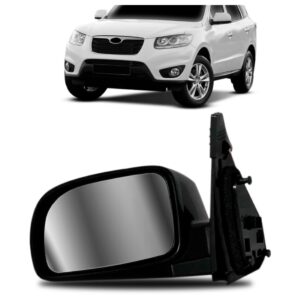 Retrovisor Santa Fé 07 08 09 A 2012 Elétrico Preto S/ Pisca Lado Esquerdo