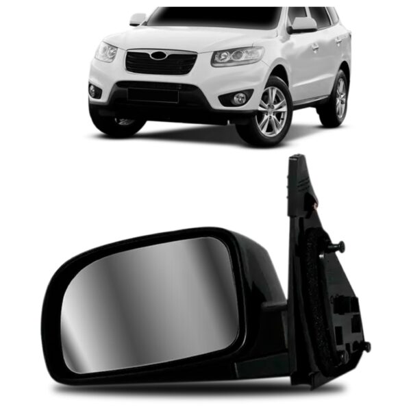 Retrovisor Santa Fé 07 08 09 A 2012 Elétrico Preto S/ Pisca Lado Esquerdo