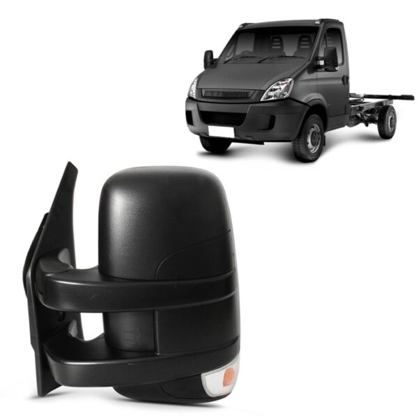 RETROVISOR IVECO DAILY 2008 A 2013 FIXO BRACO CURTO C/ PISCA LE