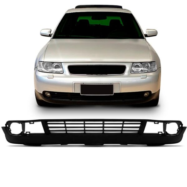 Spoiler Dianteiro Audi A3 2001 A 2007 Preto Com Furo Preto