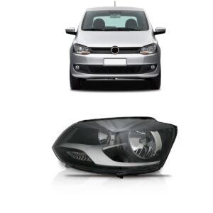 Farol Foco Duplo Fox 10 11 12 13 2014 Mascara Negra 1ª Linha - Esquerdo/motorista