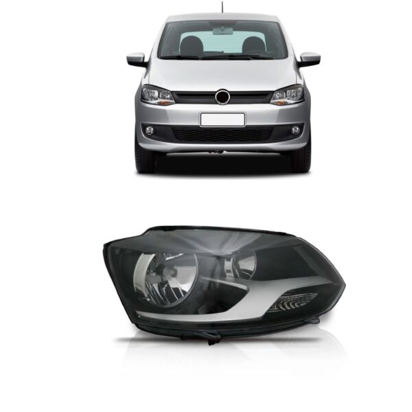 Farol Foco Duplo Fox 10 11 12 13 2014 Mascara Negra 1ª Linha - Direito/passageiro