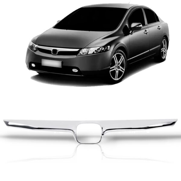 Friso Da Grade Radiador Honda Civic 2006 2007 2008 Cromado