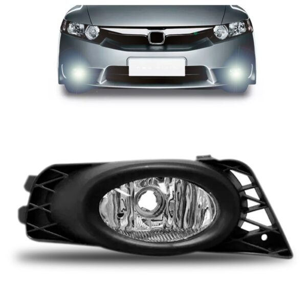 Farol Milha Auxiliar Civic 09 2010 2011 Com Moldura 1ª Linha Direita Passageiro