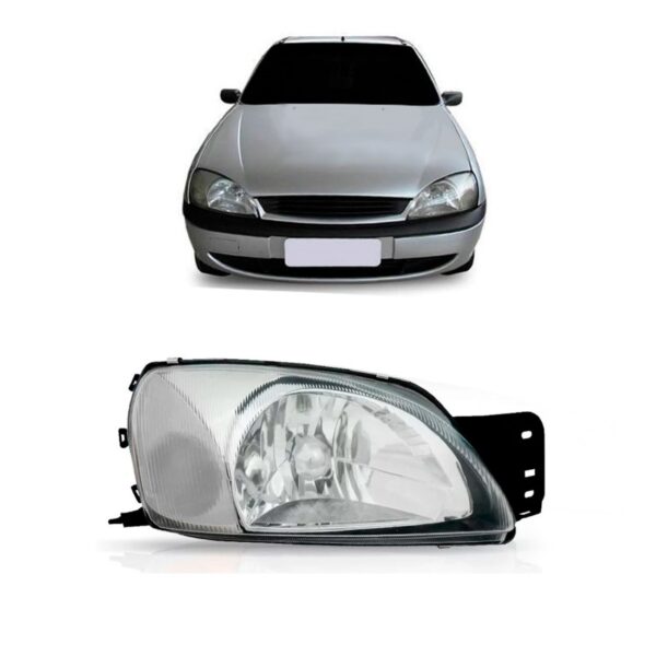 Farol Com Pisca Cristal Fiesta 2000 2001 2002 1ª Linha Direito/passageiro