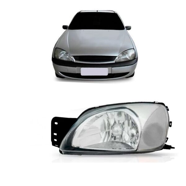 Farol Com Pisca Cristal Fiesta 2000 2001 2002 1ª Linha Esquerdo/motorista
