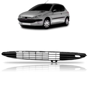 Grade Central Parachoque Peugeot 206 1998 A 2002 1a Linha Preto