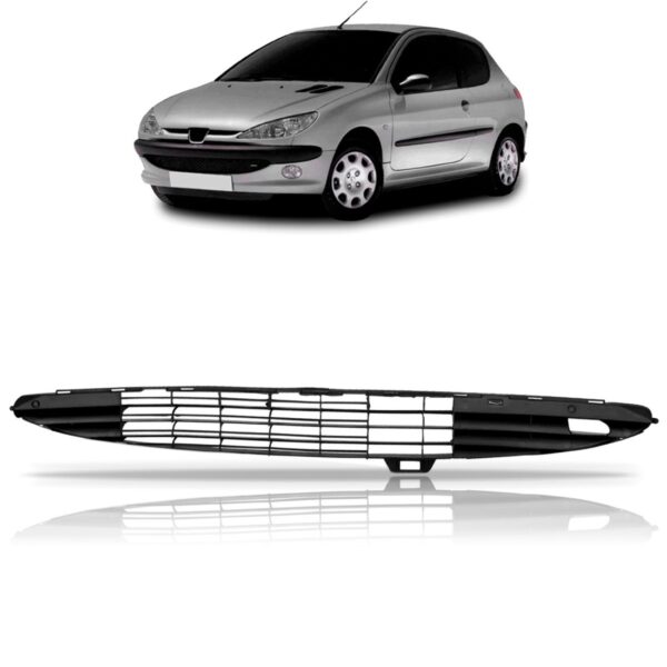 Grade Central Parachoque Peugeot 206 1998 A 2002 1a Linha Preto