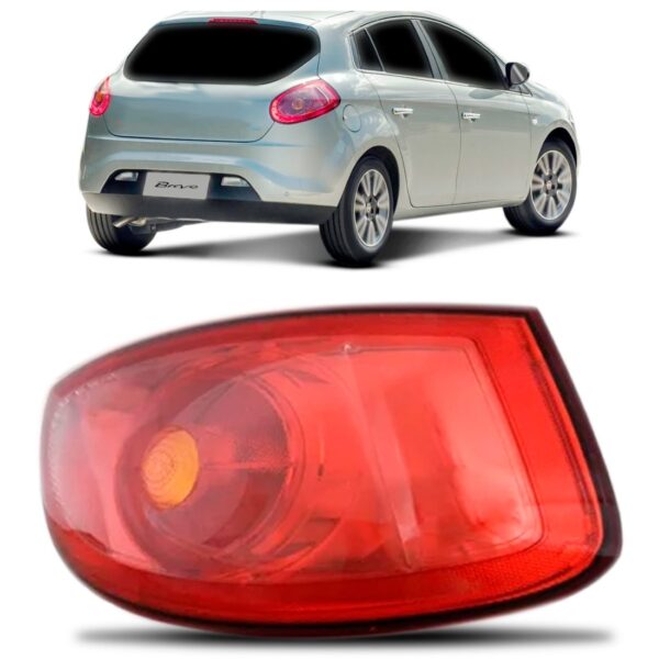 Lanterna Traseira Bravo 2011 2012 2013 2014 Toda Vermelha Lado Direito