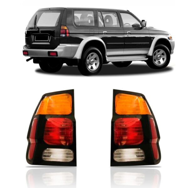 Lanterna Traseira Pajero Sport 2000 A 2004 Cristal Aro Preto Lado Esquerdo